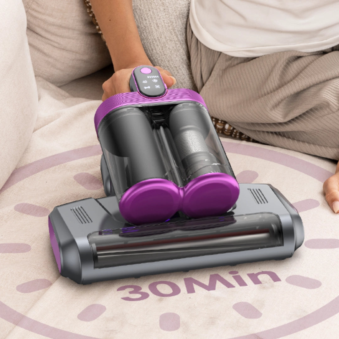 30-minute runtime shown on vacuum cleaner operation in use